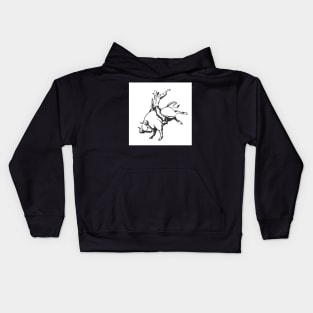 Rodeo cowboy riding a wild bull Kids Hoodie